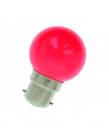 LED lempa LED Ball G45 B22d 240V 1W Red